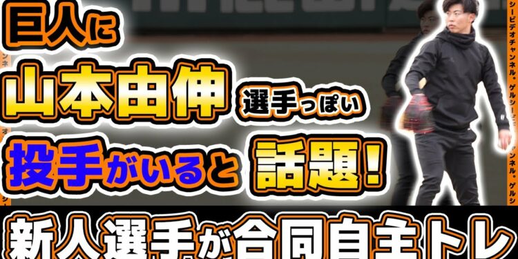 巨人に山本由伸選手っぽい投手がいると話題！山﨑伊織は赤星優志と鬼ごっこ！？読売ジャイアンツ球場・新人自主トレ2024｜プロ野球ニュース