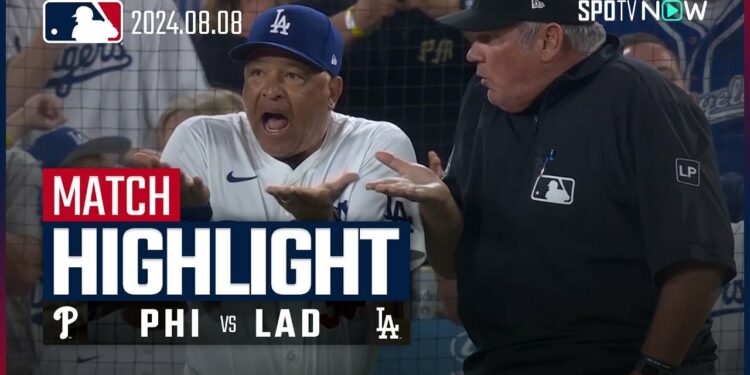 【脅威の1番打者シュワバーが4安打7打点3本塁打！ドジャースは6回に負の連鎖が…】フィリーズ vs ドジャース 試合ハイライト MLB2024シーズン 8.8