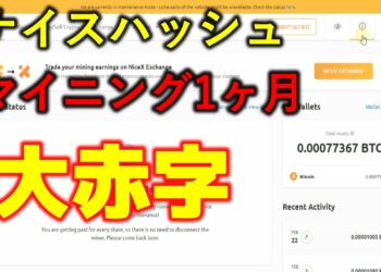 マイニング1ヶ月で大赤字ｗ　ナイスハッシュ