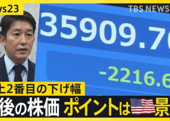 「日本の歴史に残る急落」日経平均2200円超の暴落にNISAで投資する人は？ 今後の株価はどうなる？背景にアメリカ経済への不安感【news23】｜TBS NEWS DIG
