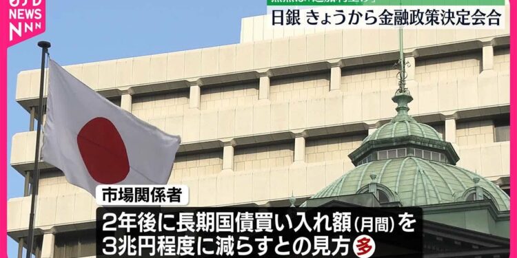 【日本銀行】30日から金融政策決定会合 追加利上げの是非を議論
