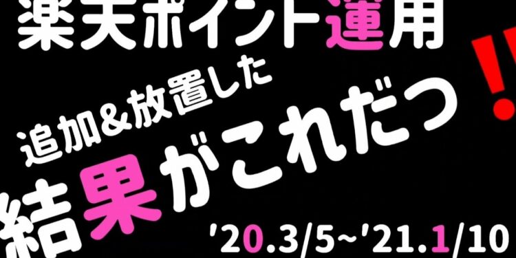 【楽天ポイント運用】買い物し、追加と放置をくりかえしたその先に……………………。