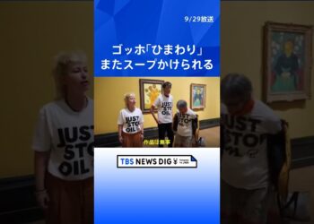 ゴッホ「ひまわり」また“スープ”かけられる　環境活動団体による被害｜TBS NEWS DIG #shorts