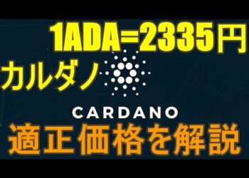仮想通貨Cardano(カルダノ)1ADA=2335円～17253円!!ストックフロー率から導き出される適正価格!