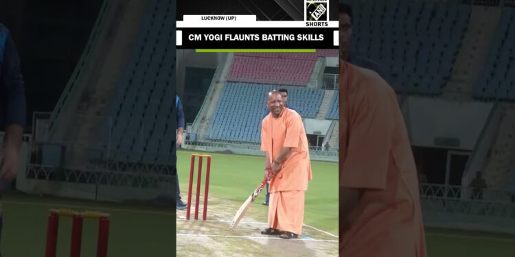 CM Yogi plays cricket after inaugurating Akhil Bhartiya Cricket Tournament