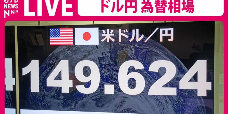 【ライブ】速報:金融緩和策を再修正「ドル円 為替相場ボード」一時1ドル150円台に下落―― 経済ニュースライブ(日テレNEWS LIVE)