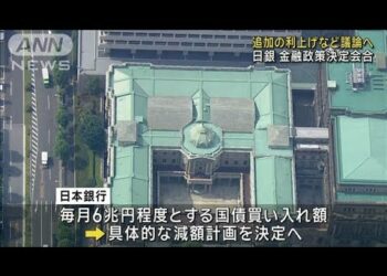 日銀 追加の利上げなど議論へ　金融政策決定会合(2024年7月30日)