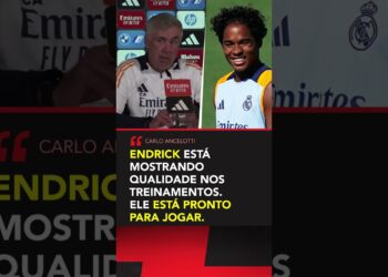 'ENDRICK ESTÁ PRONTO' 👀 Ancelotti fala sobre situação do atacante brasileiro no Real Madrid #shorts