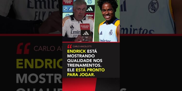 'ENDRICK ESTÁ PRONTO' 👀 Ancelotti fala sobre situação do atacante brasileiro no Real Madrid #shorts