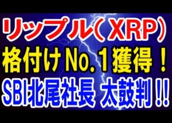 【仮想通貨】リップル（XRP格付けNo 1獲得！SBI北尾社長太鼓判！！【暗号通貨】