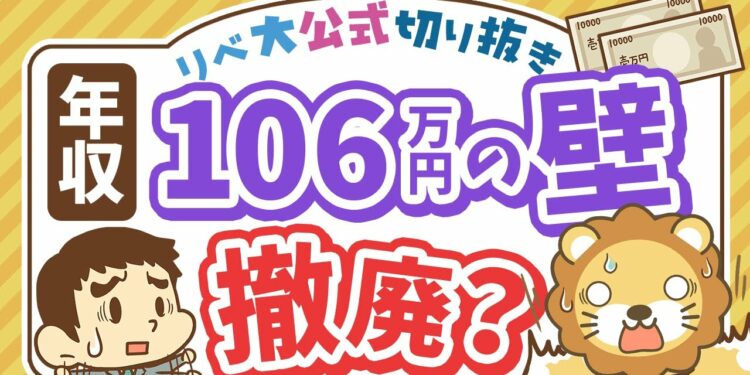【お金のニュース】社会保険「106万円の壁」撤廃で手取りが減る?押さえるべきポイント解説【リベ大公式切り抜き】