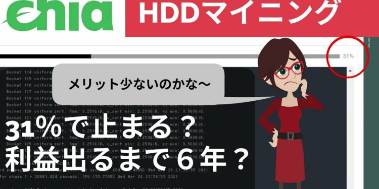 hddマイニング、利益まで6年!Chiaが31%で止まってしまう。別のPCで作成した耕地は移動できるのか?
