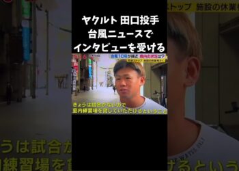 ヤクルト田口投手 台風のニュースでインタビューを受ける #野球 #ヤクルト #台風