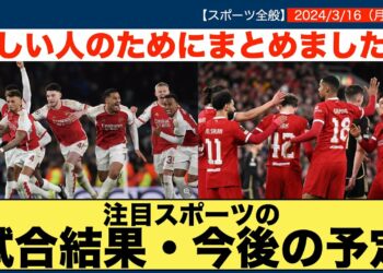 【時短スポーツニュース】2024/3/18注目スポーツの試合結果・今後の予定