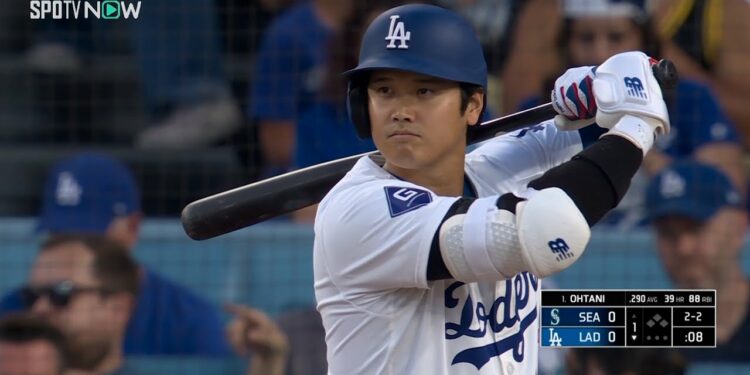 【ドジャース・大谷翔平 レフト前ヒット！】2年連続3度目の40号に王手！第1打席は逆方向に流し打ちで先頭出塁