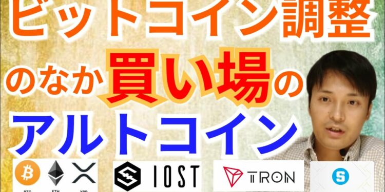 【仮想通貨BTC, ETH, XRP, IOST, TRX, SAND】ビットコイン調整のなか買い場のアルトコインとは