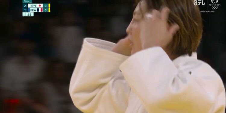 【柔道混合団体決勝】角田夏実 2階級上を巴投げで一本🔥|パリオリンピック™