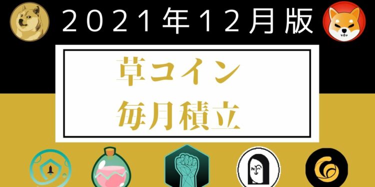 【1000倍目指して】2022年から草コインの少額毎月積み立てを始めよう！次のDOGE,SHIBA候補はどれなんだ！？
