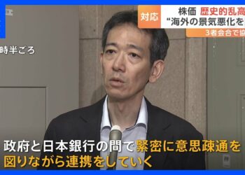財務省・金融庁・日銀が3者会合で株価乱高下めぐり協議　財務官「政府・日銀で緊密に意思疎通図り連携」｜TBS NEWS DIG