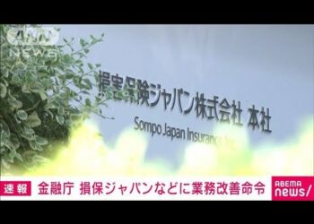【速報】損保ジャパンとSOMPOホールディングスに業務改善命令　金融庁が発表(2024年1月25日)