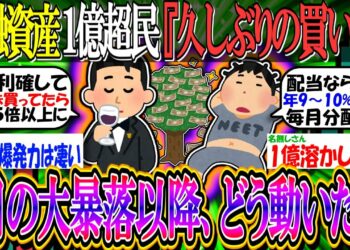 【新NISA/投資】金融資産1億超民、8月の大暴落以降どう動いた？『久しぶりの買い場』と投資猛者多数【2ch有益スレ/日本株/米国株/高配当株/オルカン/S&P500/NASDAQ100/日経平均】