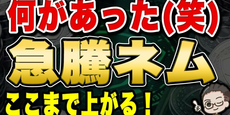 【急騰】ネムが主役に！ビットコイン,イーサリアムへの影響は….??【仮想通貨】【ビットコイン】【暗号通貨】【投資】【副業】【初心者】