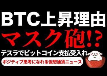 【仮想通貨ビットコインETH,UNI,THETA,ENJ】ビットコインはEマスク砲で上昇！どこまで期待していいか徹底考察！今日の注目ニュース6選