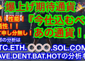 【仮想通貨 BTC.ETH.🚀.SOL.COMP.AAVE.DENT.BAT.HOT】 ビットコインのクジラ🐳に又動きが‼️アルトコインの上げも一服❗️❓皆様お忘れ❗️❓あの注目通貨😊👍