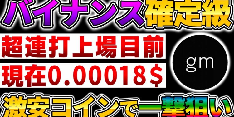 【仮想通貨】今が最高の仕込み時！大手取引所上場ラッシュ濃厚！ダイヤの原石コインで爆益狙い！【GM Wagmi】