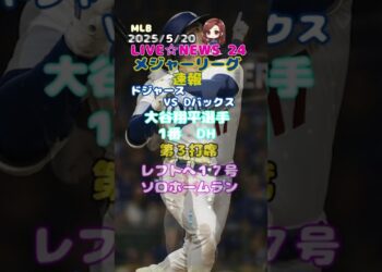 大谷翔平選手速報！「時事ネタ LIVE NEWS 24」時事ニュース、スポーツニュース(大谷翔平選手情報、速報) エンタメ 他 #shorts,#大谷翔平,#MLB速報,#速報ニュース,