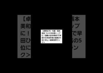👩卓球・スポーツ・ニュース　#卓球 #スポーツ #ニュース #けんちゃんチャンネル #チャンネル登録お願いします