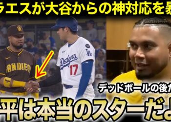 【大谷翔平】報復死球直後の様子をアラエスが激白『翔平に笑ってる理由を尋ねたら…』笑顔で握手を求める大谷を米メディアが絶賛！【海外の反応/米国の反応/ドジャース】
