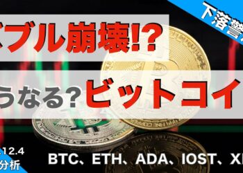 【BTC、ETH、ADA、IOST、XRP】バブル崩壊！？どうなる？ビットコイン（2021年12月4日 相場分析）