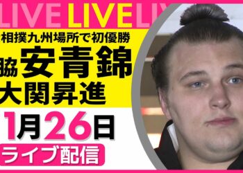 【大相撲】関脇・安青錦  大関昇進　大相撲九州場所で初優勝 ──スポーツニュースライブ（日テレNEWS LIVE）