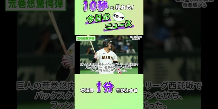 【スポーツニュース】荒巻悠驚愕弾【9月16日】